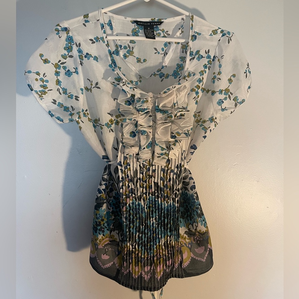 Antille Femme short sleeve floral femme blouses M